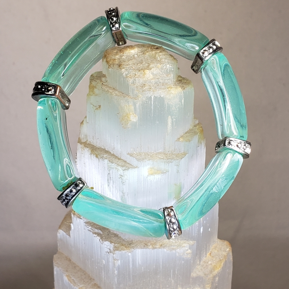 Vintage Lucite bracelet with crystal accents